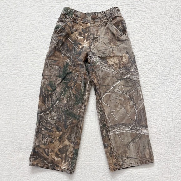 Carhartt Boys' Work Camo Duck Dungaree Pants (Sz 8) - Picture 1 of 4